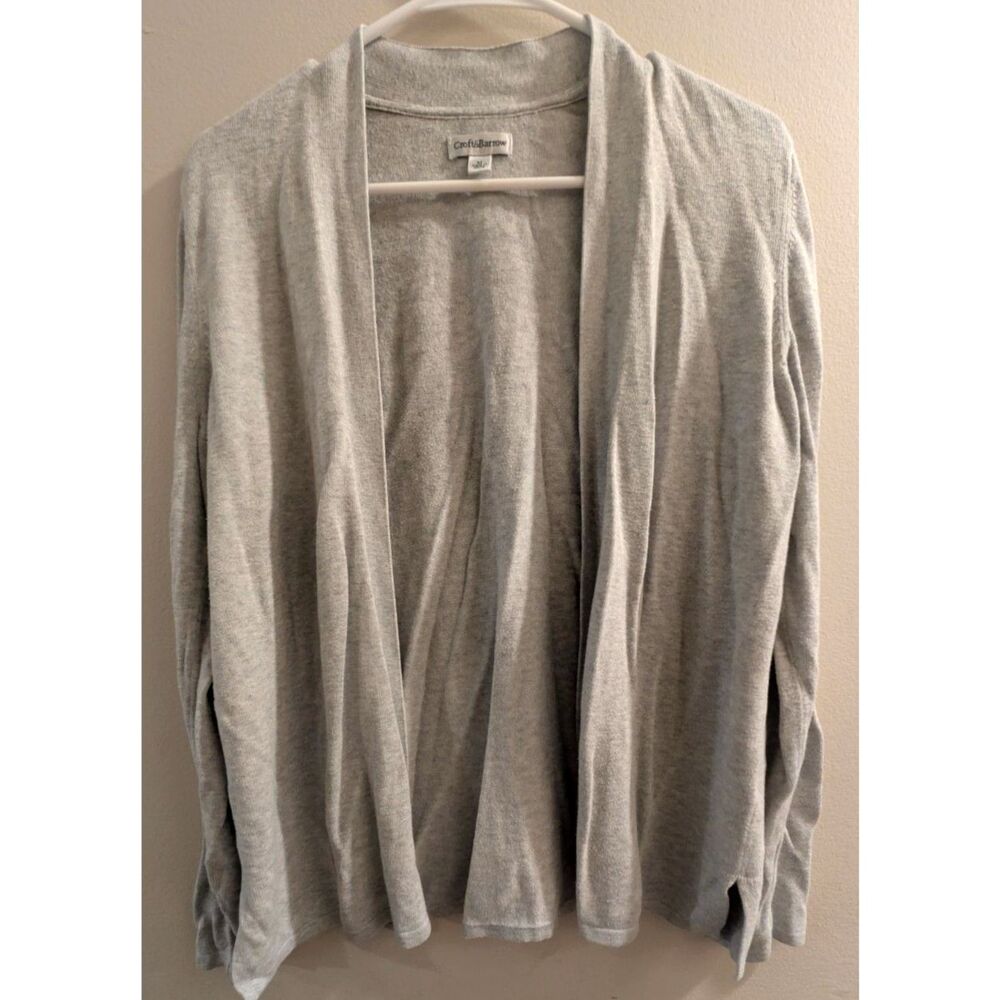 J. Crew Gray Knit V-Neck Sweater Fitted Pullover Size Medium